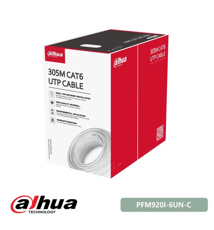 Cavo Lan Cat6 Dahua matassa 305m rame 100% PFM920I-6UN-C