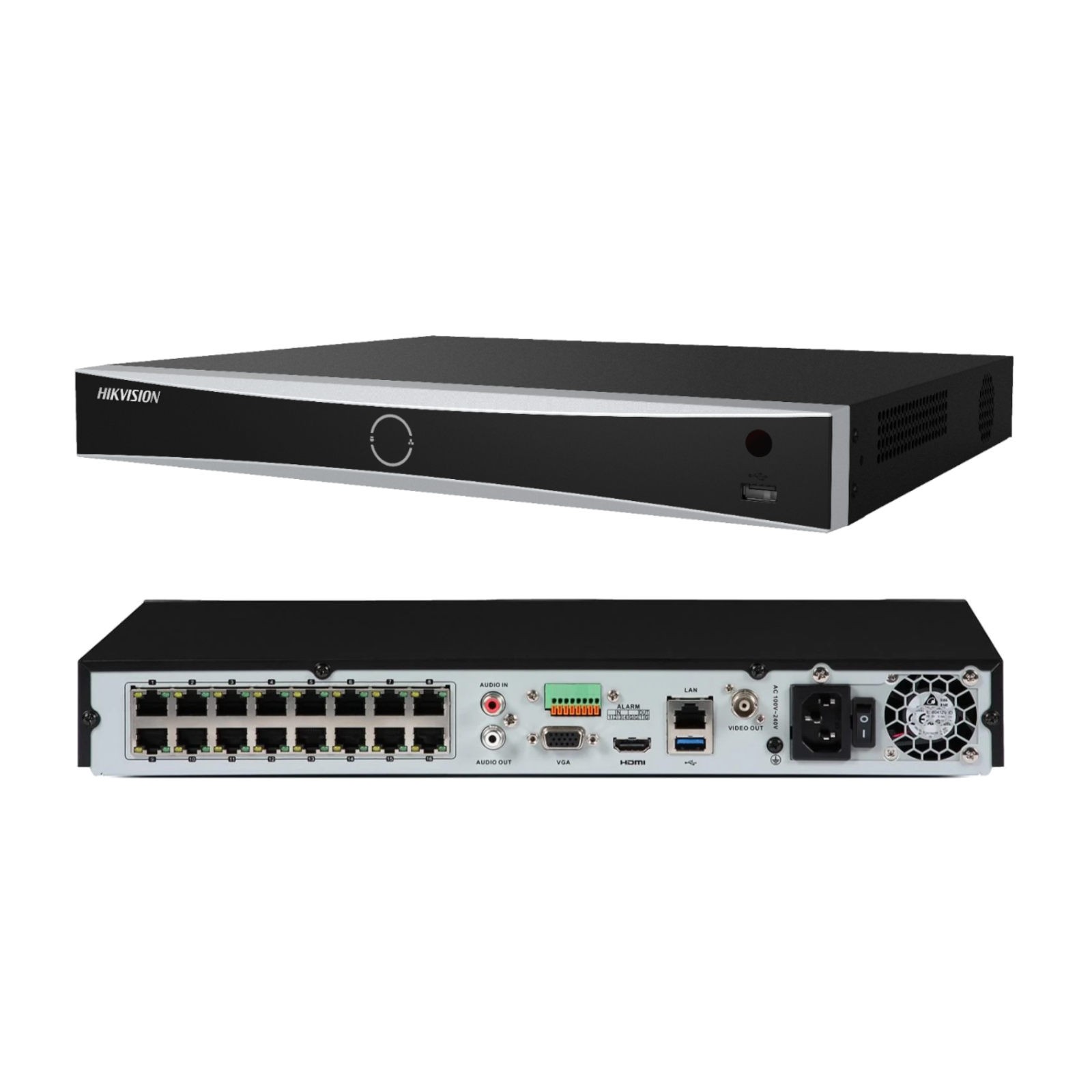 Hikvision Nvr 16Ch PoE Acusense AI Deeplearning DS-7616NXI-I2/16P/S