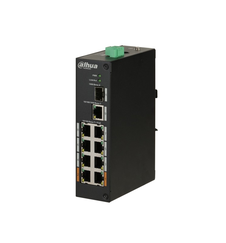 Dahua Switch 8x 10/100 Poe 2x HiPoe 60W 1x Gbps 1x SFP PFS3110-8ET-96-V2 Dahua Switch 8x 10/100 Poe 2x HiPoe 60W 1x Gbps 1x SFP PFS3110-8ET-96-V2