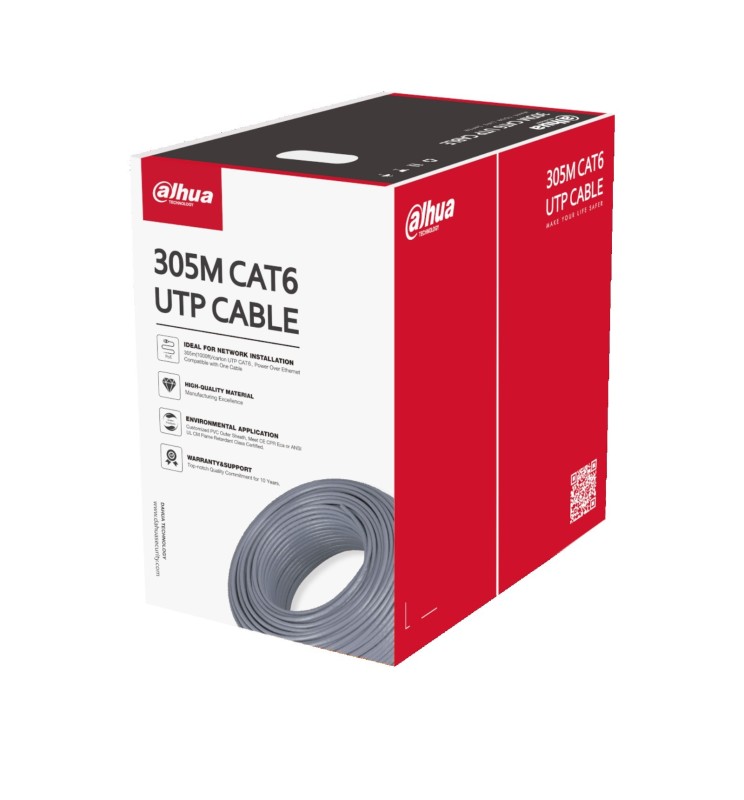 Dahua Cavo Lan 305m UTP CAT6 CCA 23AWG Pvc Grigio PFM922I-6UN-C Dahua Cavo Lan 305m UTP CAT6 CCA 23AWG Pvc Grigio PFM922I-6UN-C