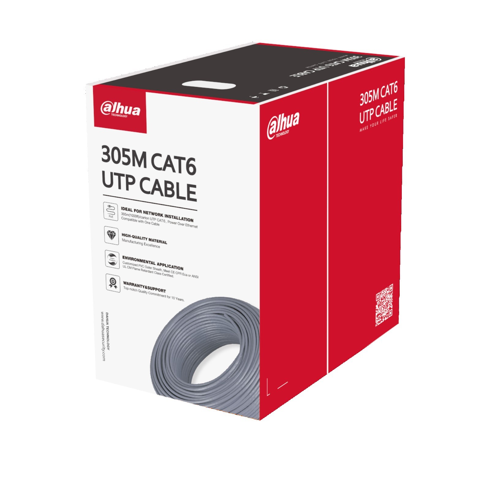 Dahua Cavo Lan 305m UTP CAT6 CCA 23AWG Pvc Grigio PFM922I-6UN-C