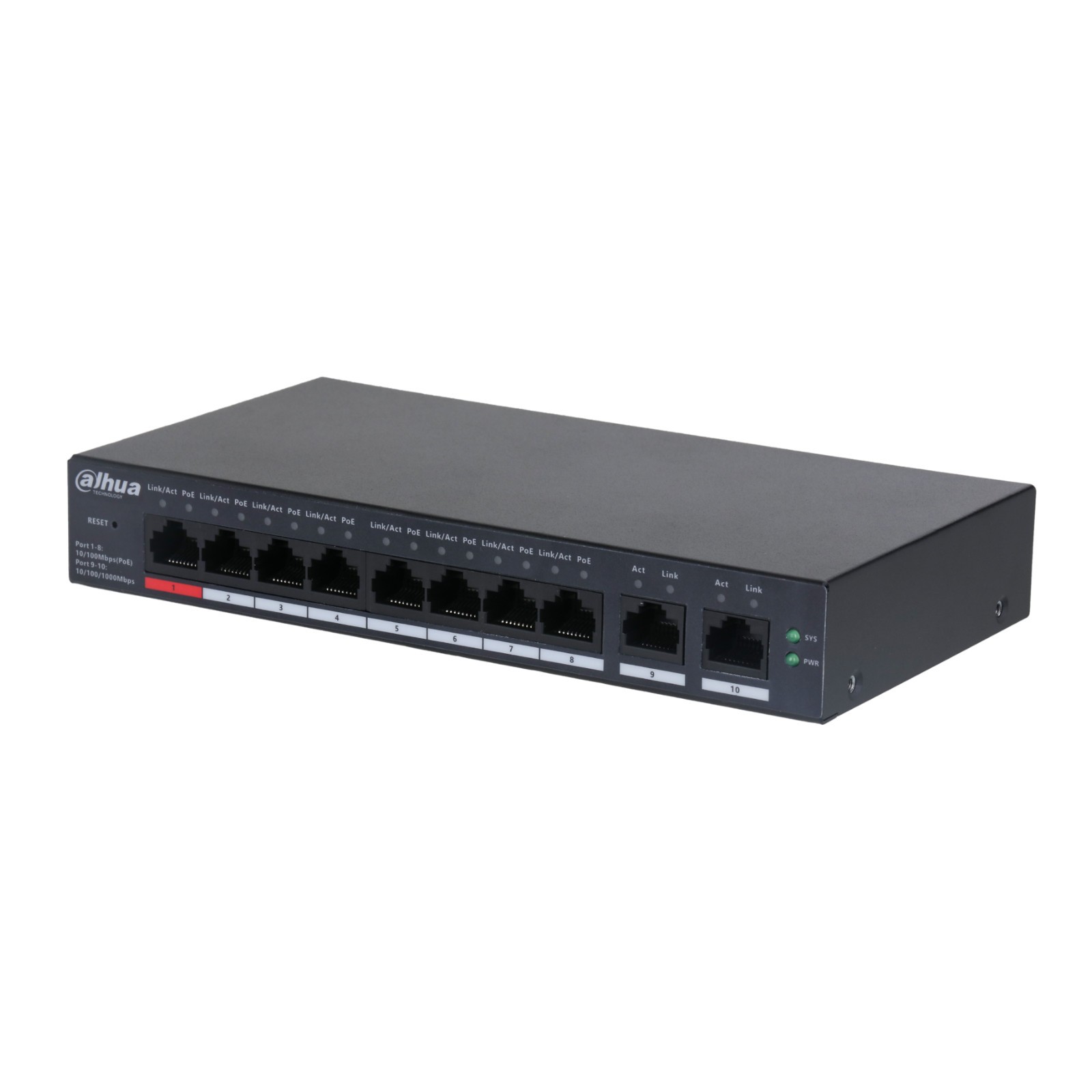 Dahua 8-Porte Cloud Managed Desktop Switch PoE CS4010-8ET-110 - Photo 1/1
