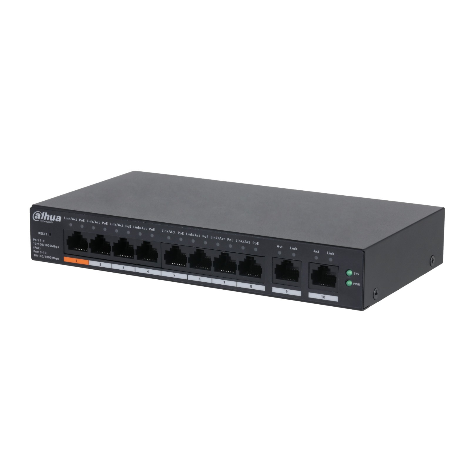 Dahua 10-Port Cloud Managed Desktop Switch 8 Porte PoE CS4010-8GT-60  - Zdjęcie 1 z 1