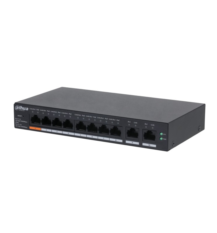 Dahua 10-Port Cloud Managed Desktop Switch 8 Porte PoE CS4010-8GT-60 