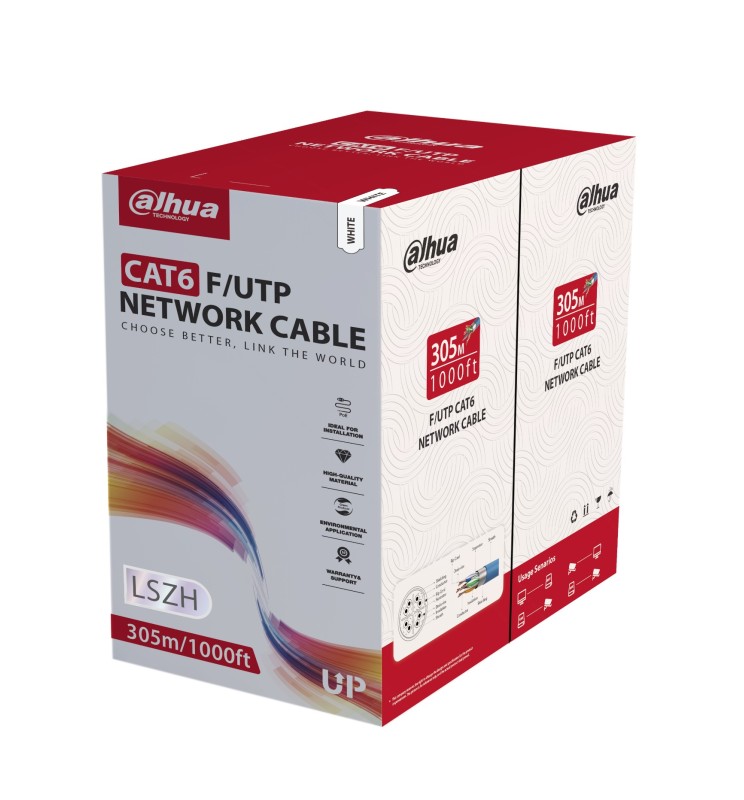 Dahua Cavo 305m F/UTP CAT6 Rame LSZH CPR Dca Bianco